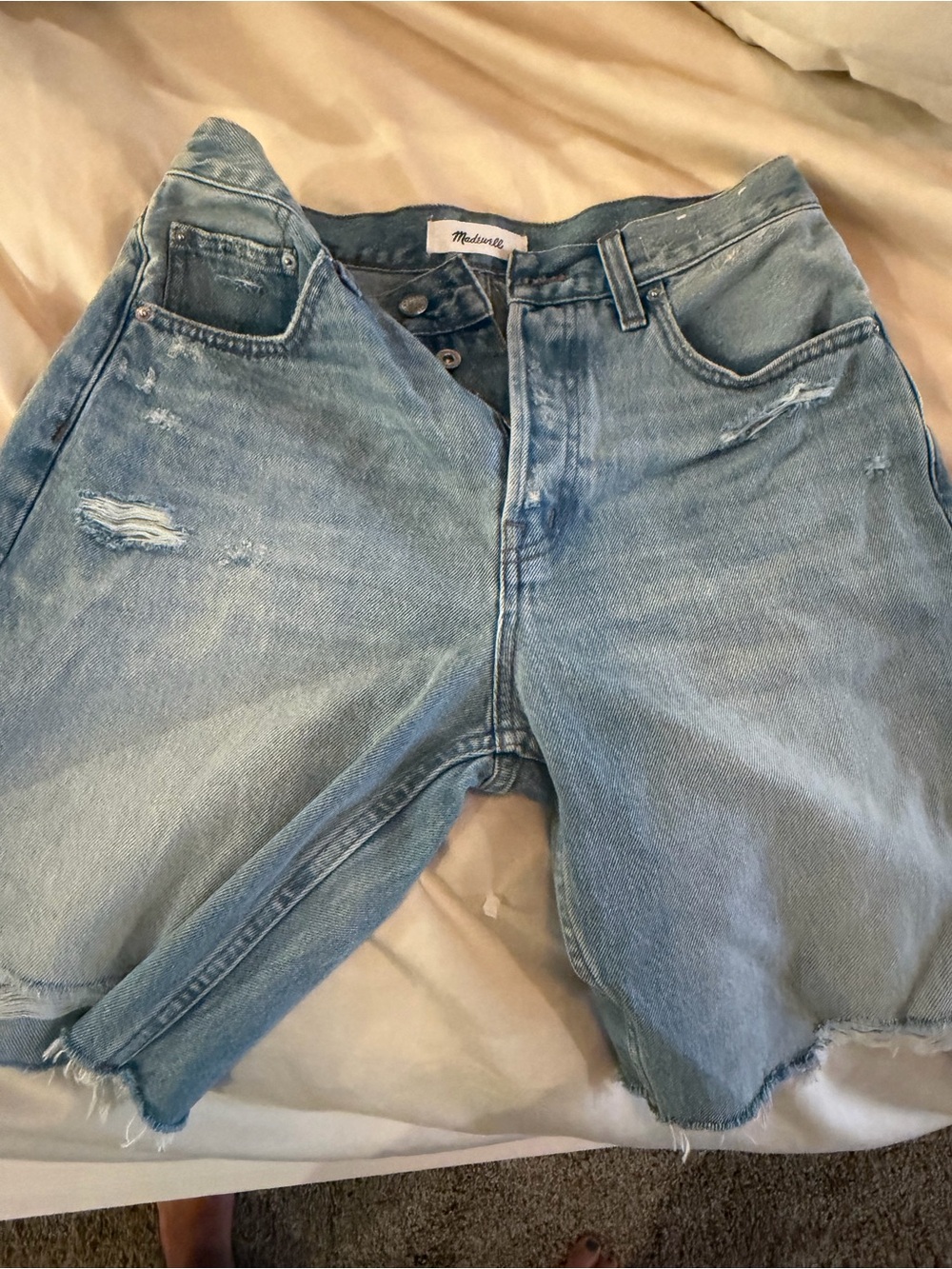 Madewell Light Blue Distressed Women's Jean Shorts